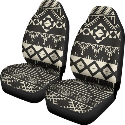 Black And Beige Aztec Pattern Print Universal Fit Car Seat Covers