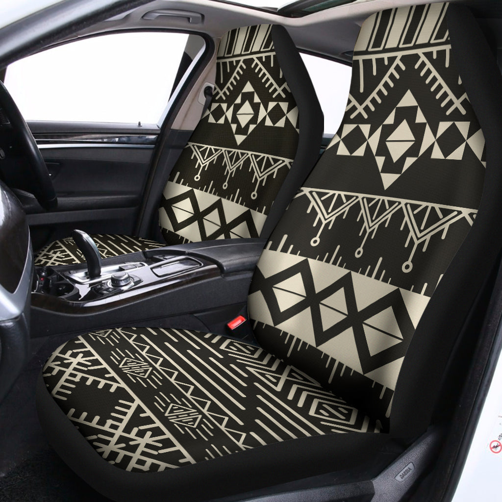 Black And Beige Aztec Pattern Print Universal Fit Car Seat Covers