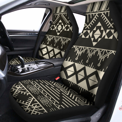 Black And Beige Aztec Pattern Print Universal Fit Car Seat Covers