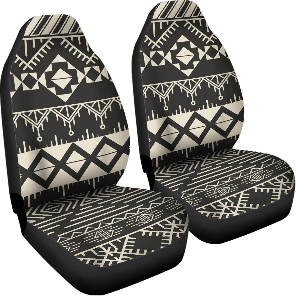 Black And Beige Aztec Pattern Print Universal Fit Car Seat Covers