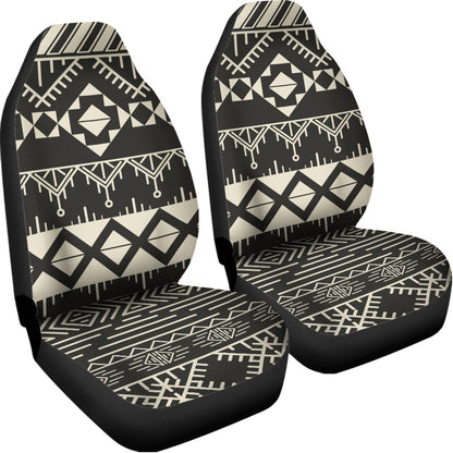 Black And Beige Aztec Pattern Print Universal Fit Car Seat Covers