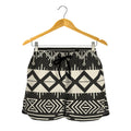 Black And Beige Aztec Pattern Print Women's Shorts
