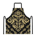 Black And Beige Damask Pattern Print Apron