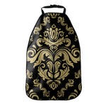 Black And Beige Damask Pattern Print Car Seat Organizers