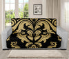 Black And Beige Damask Pattern Print Futon Protector