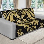 Black And Beige Damask Pattern Print Futon Protector