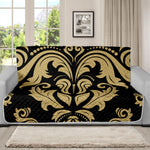 Black And Beige Damask Pattern Print Futon Protector