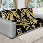 Black And Beige Damask Pattern Print Futon Protector