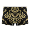 Black And Beige Damask Pattern Print Men's Boxer Briefs