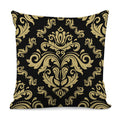 Black And Beige Damask Pattern Print Pillow Cover
