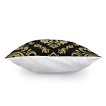 Black And Beige Damask Pattern Print Pillow Cover