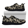 Black And Beige Geometric Triangle Print Black Running Shoes