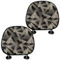 Black And Beige Geometric Triangle Print Car Headrest Covers