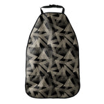 Black And Beige Geometric Triangle Print Car Seat Organizers