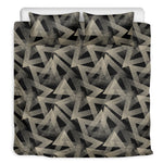 Black And Beige Geometric Triangle Print Duvet Cover Bedding Set