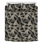 Black And Beige Geometric Triangle Print Duvet Cover Bedding Set
