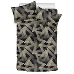 Black And Beige Geometric Triangle Print Duvet Cover Bedding Set