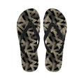 Black And Beige Geometric Triangle Print Flip Flops