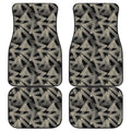 Black And Beige Geometric Triangle Print Front and Back Car Floor Mats