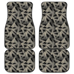 Black And Beige Geometric Triangle Print Front and Back Car Floor Mats