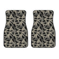 Black And Beige Geometric Triangle Print Front Car Floor Mats