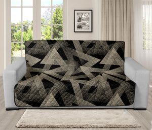 Black And Beige Geometric Triangle Print Futon Protector