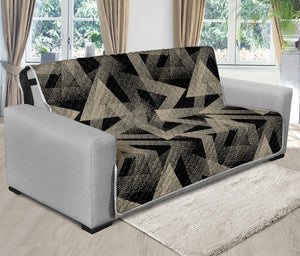 Black And Beige Geometric Triangle Print Futon Protector