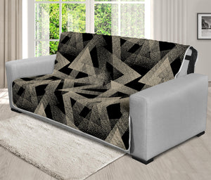 Black And Beige Geometric Triangle Print Futon Protector