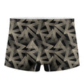 Black And Beige Geometric Triangle Print Men's Boxer Briefs