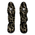 Black And Beige Geometric Triangle Print Muay Thai Shin Guards