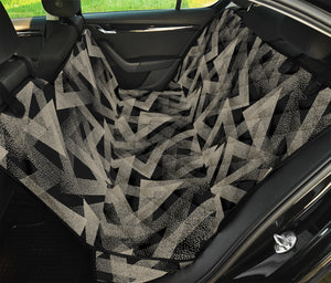 Black And Beige Geometric Triangle Print Pet Car Back Seat Cover