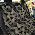 Black And Beige Geometric Triangle Print Pet Car Back Seat Cover