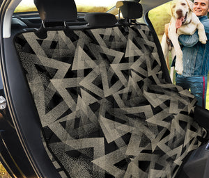 Black And Beige Geometric Triangle Print Pet Car Back Seat Cover