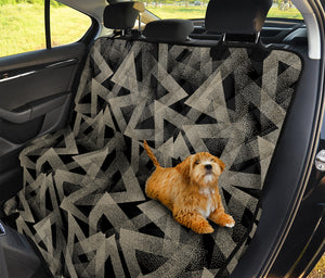 Black And Beige Geometric Triangle Print Pet Car Back Seat Cover