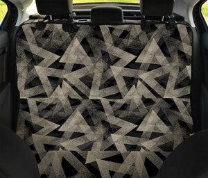 Black And Beige Geometric Triangle Print Pet Car Back Seat Cover