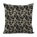 Black And Beige Geometric Triangle Print Pillow Cover