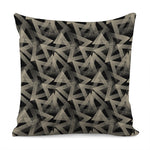 Black And Beige Geometric Triangle Print Pillow Cover