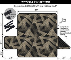 Black And Beige Geometric Triangle Print Sofa Protector