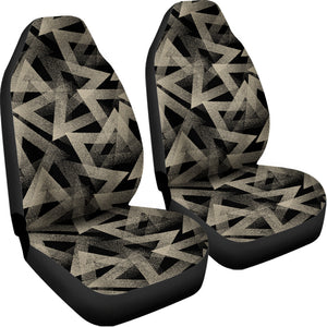 Black And Beige Geometric Triangle Print Universal Fit Car Seat Covers