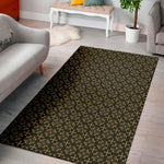 Black And Beige Orthodox Pattern Print Area Rug