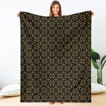 Black And Beige Orthodox Pattern Print Blanket