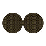 Black And Beige Orthodox Pattern Print Car Coasters