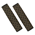 Black And Beige Orthodox Pattern Print Car Seat Belt Covers