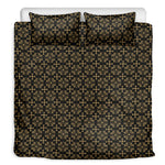 Black And Beige Orthodox Pattern Print Duvet Cover Bedding Set