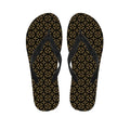 Black And Beige Orthodox Pattern Print Flip Flops