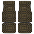 Black And Beige Orthodox Pattern Print Front and Back Car Floor Mats
