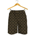 Black And Beige Orthodox Pattern Print Men's Shorts