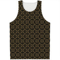 Black And Beige Orthodox Pattern Print Men's Tank Top