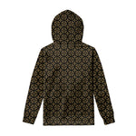 Black And Beige Orthodox Pattern Print Pullover Hoodie