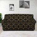 Black And Beige Orthodox Pattern Print Sofa Cover